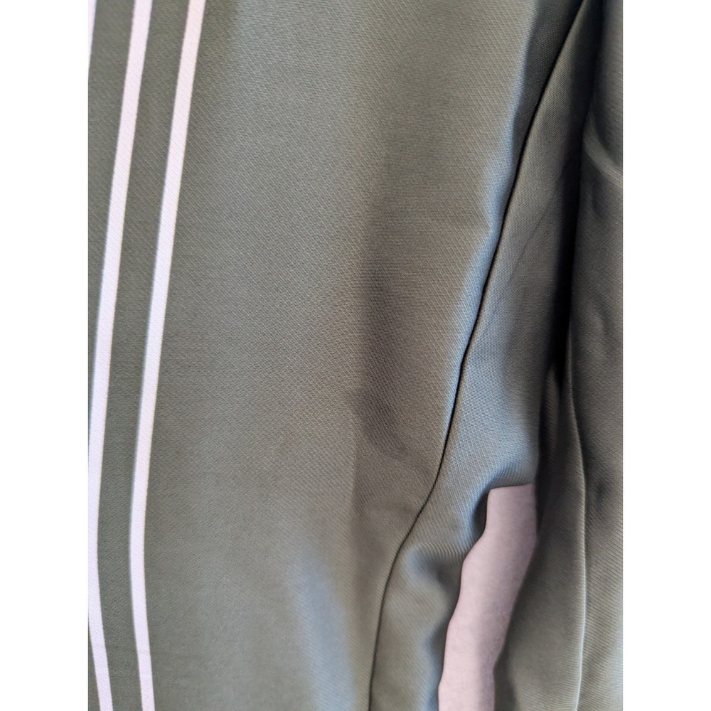 Wide Leg Pants Womens Petite Large Green Geometric Satin Pull On LOFT NWT - Picture 5 of 7
